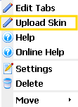 Upload Skin Menu